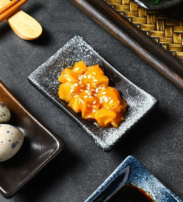 Harmony Originality Japanese Tableware Restaurant Wholesale Small Dish Product Rectangle Ceramic Dipping Sauce Dish