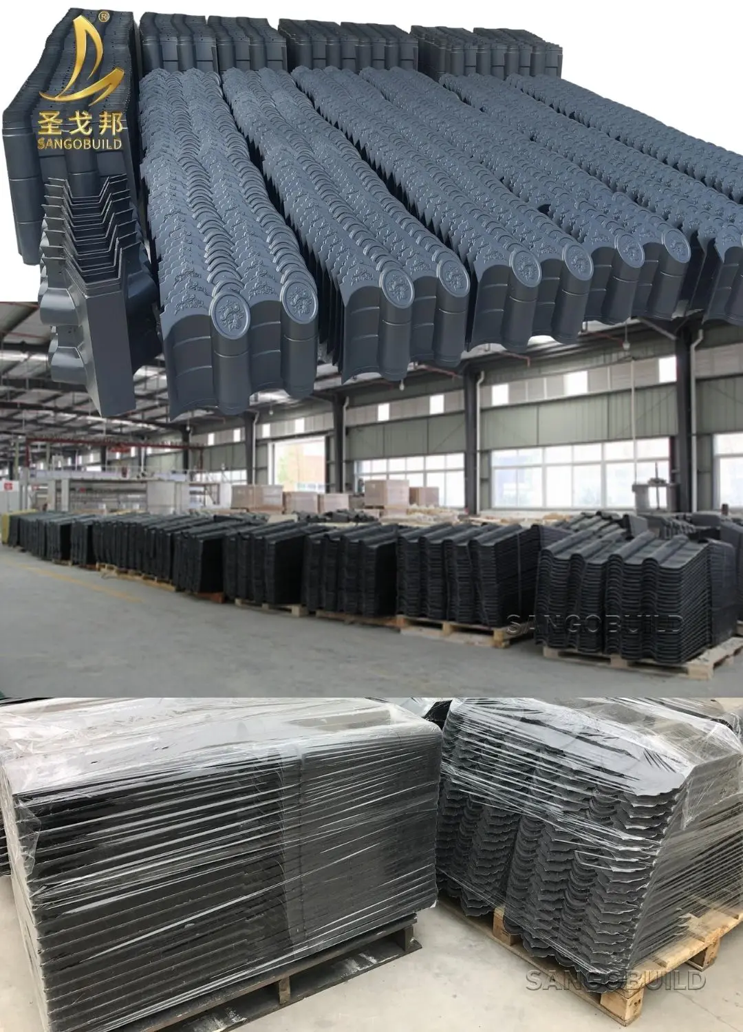 Chinese Style Tile Roofing Tiles Clay Style Building Material Polymer Composite Traditional Design Canopy Tile