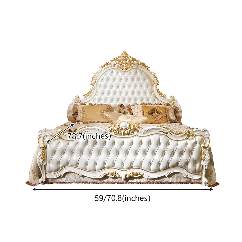 French Carved Wedding Bed Neoclassical Palace Princess Bed for Master Bedroom Double Bed