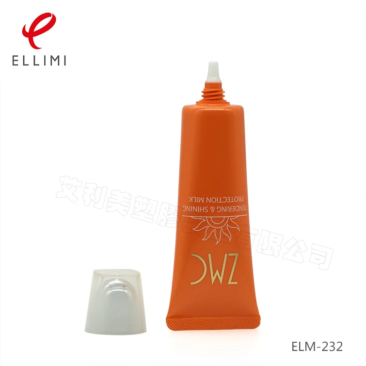 30mm Acrylic Four-Corner Snap Cap Tube ELM-232 with MS Exterior PP Inner Cap for Sunscreen BB Cream Isolation Cream Packaging