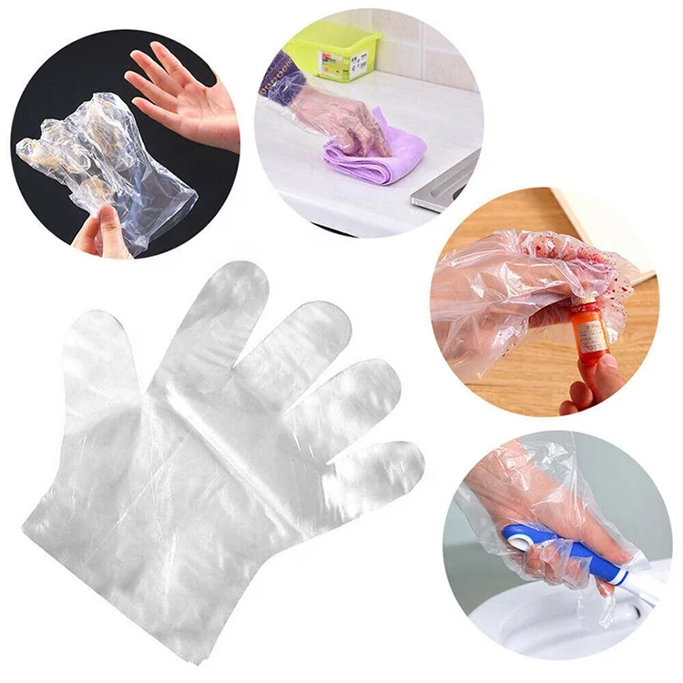 China High Quality 100pcs easy work polyethylene disposable glove powder free for Barber Beauty Salon