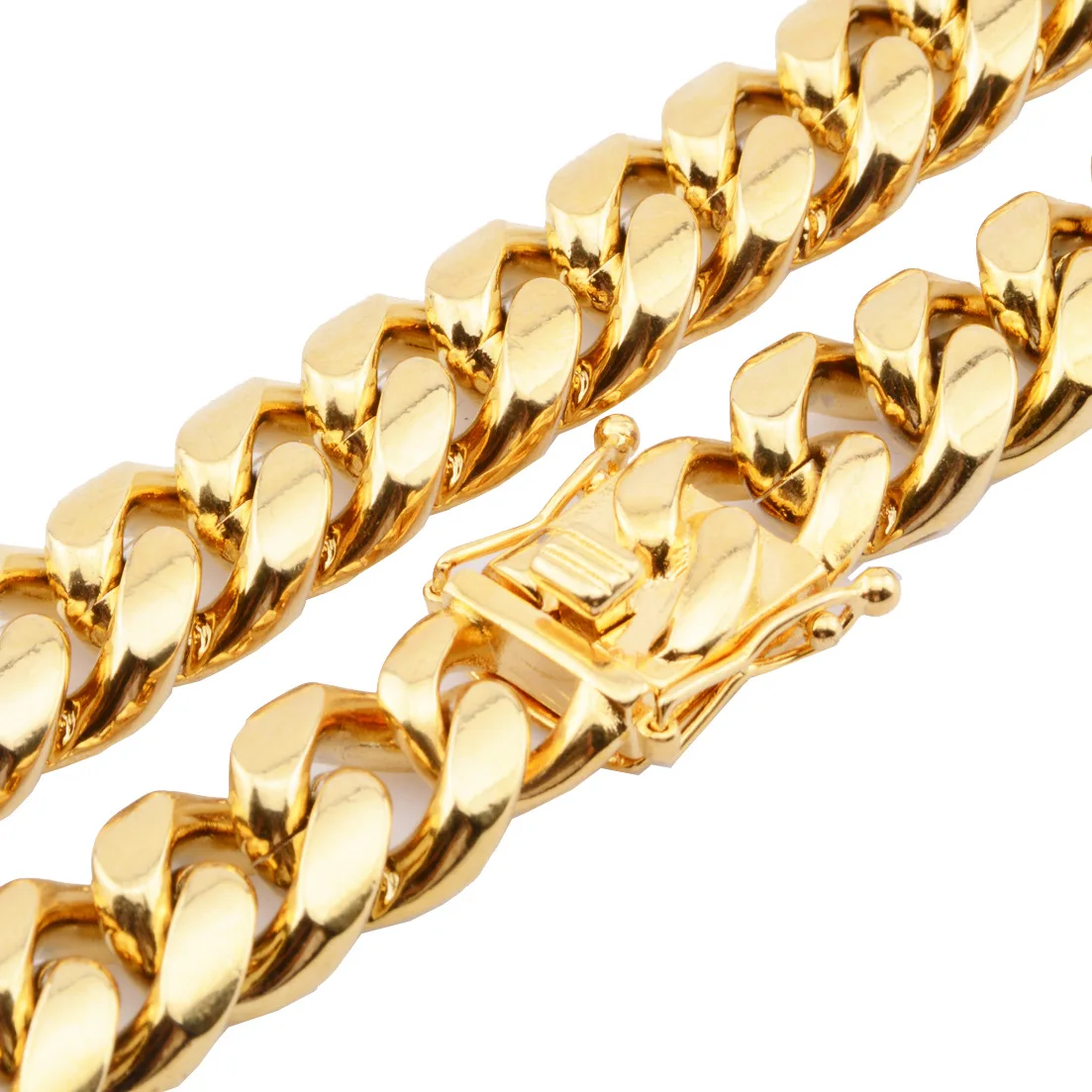 Mens Solid 18k Yellow Gold Chain Cuban Link