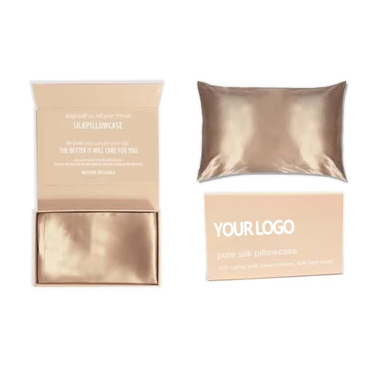 luxury custom natural silk satin pillow case covers set 100% mulberry silk pillowcase pure silk pillow case