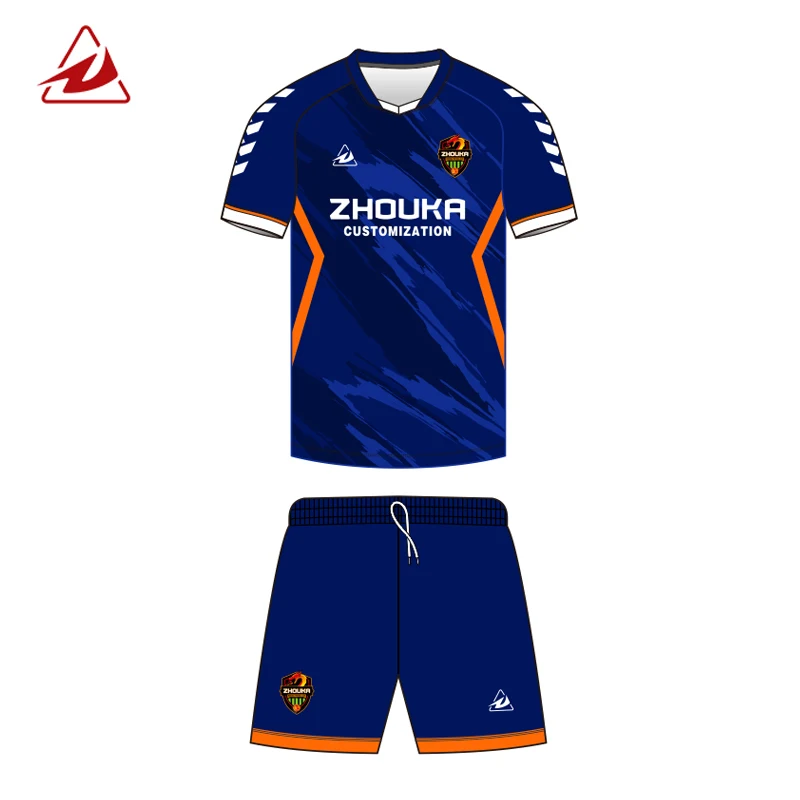 Custom Logo Sports Uniforms Men Full Sets  Football Kit Uniforms  Shirt Soccer Jersey Sublimation Team Football Jersey