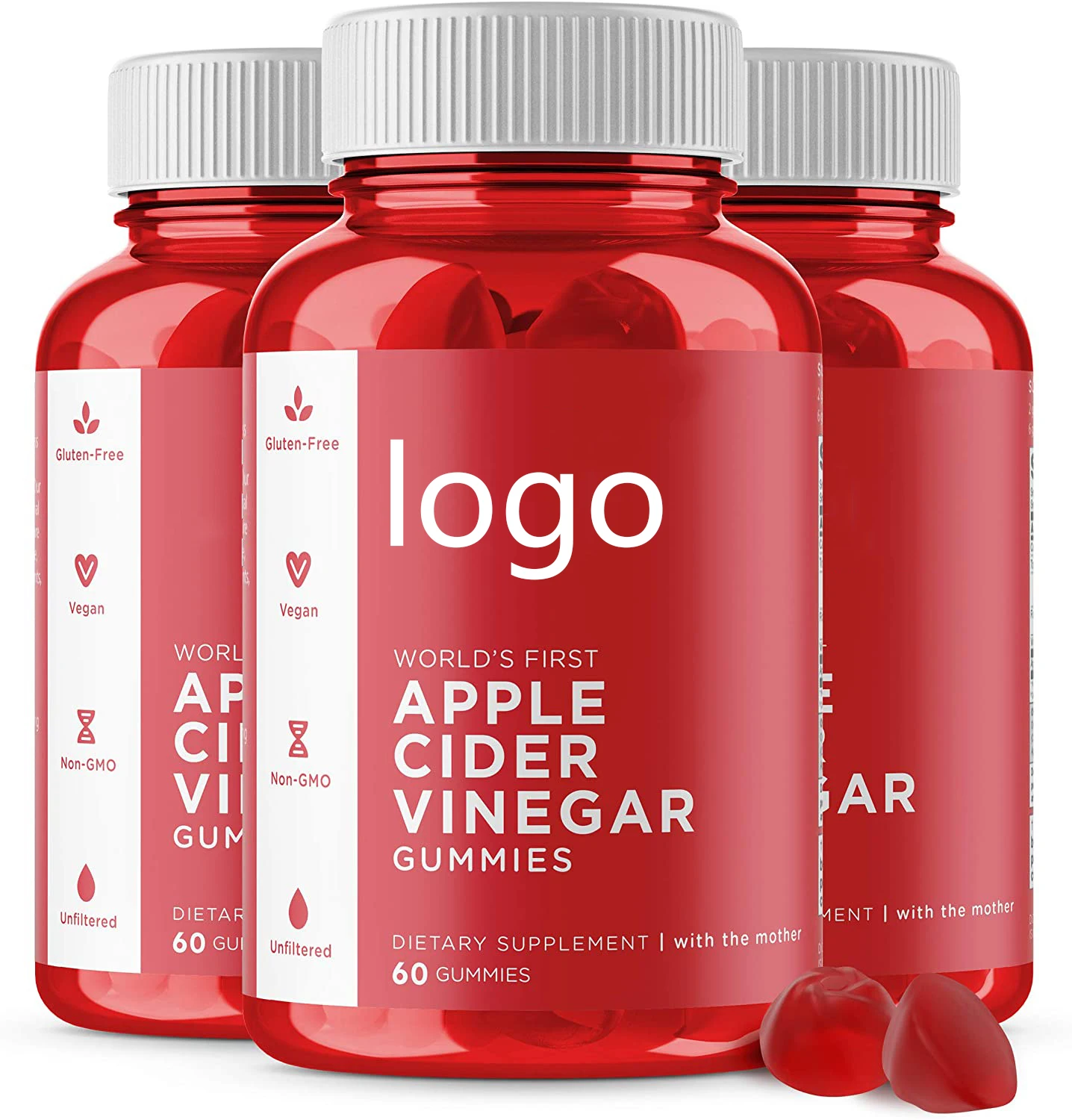 OEM/ODM Vegan Apple Flavor Weight Loss Apple Cider Vinegar Gummies With Mother slimming gummmy