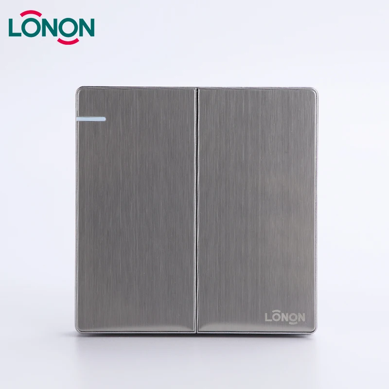 LONON Matte Silver Double One Way Push Switch