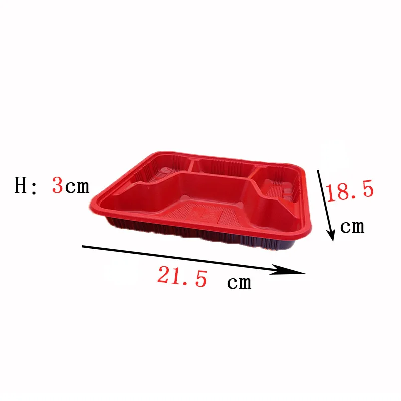 wholesale PP 4-Compartment Plastic Lunch Box Fruit Snack Food Container for Adult To Go Packing Box restaurant food packaging