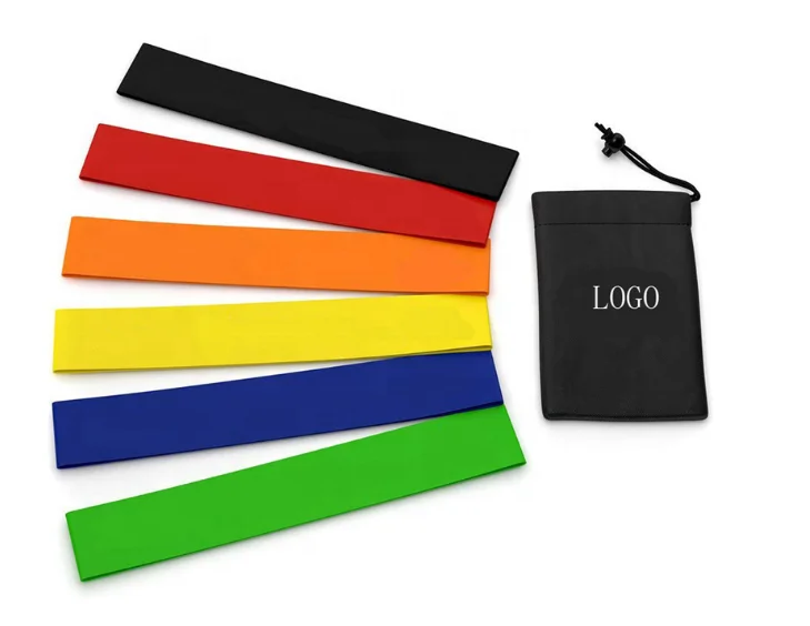 TPE Latex Long Exercise Resistance Elastic Band Customizable Logo Set for Fitness Home Workout Body Building Booty Stretch