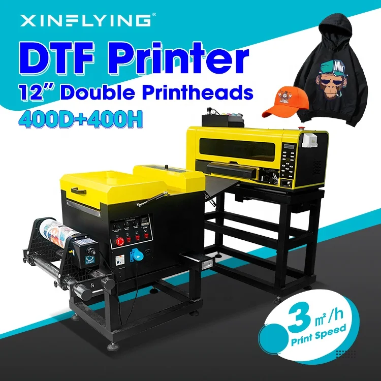 Xinflying Новый цифровой XP600 с двойной головкой DTF принтер машина автоматическая виниловая ПЭТ пленка печать для футболок A2 A3 30 см