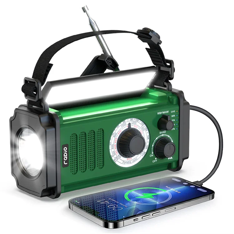 10000mAh Rechargeable Hand Crank Solar Powered Portable Warning AM/FM Earthquake Survival Kit