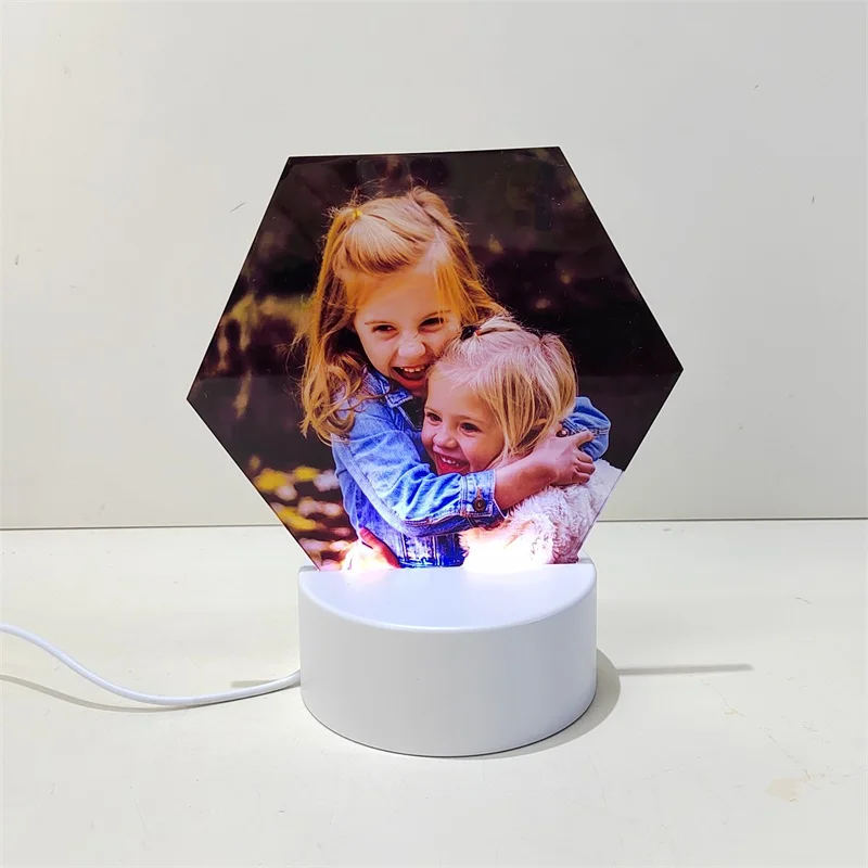 Personalized clear acrylic photo plaque blank acrylic photo panel for sublimation with 3color or 15color changing
