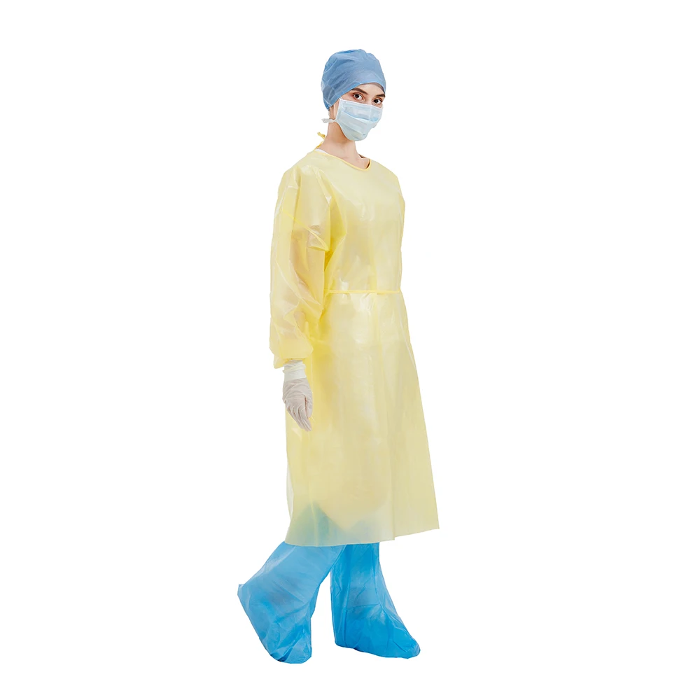 disposable isolation gown pp pe  medical protective gown isolation gown sterile surgical hospital clothes CE