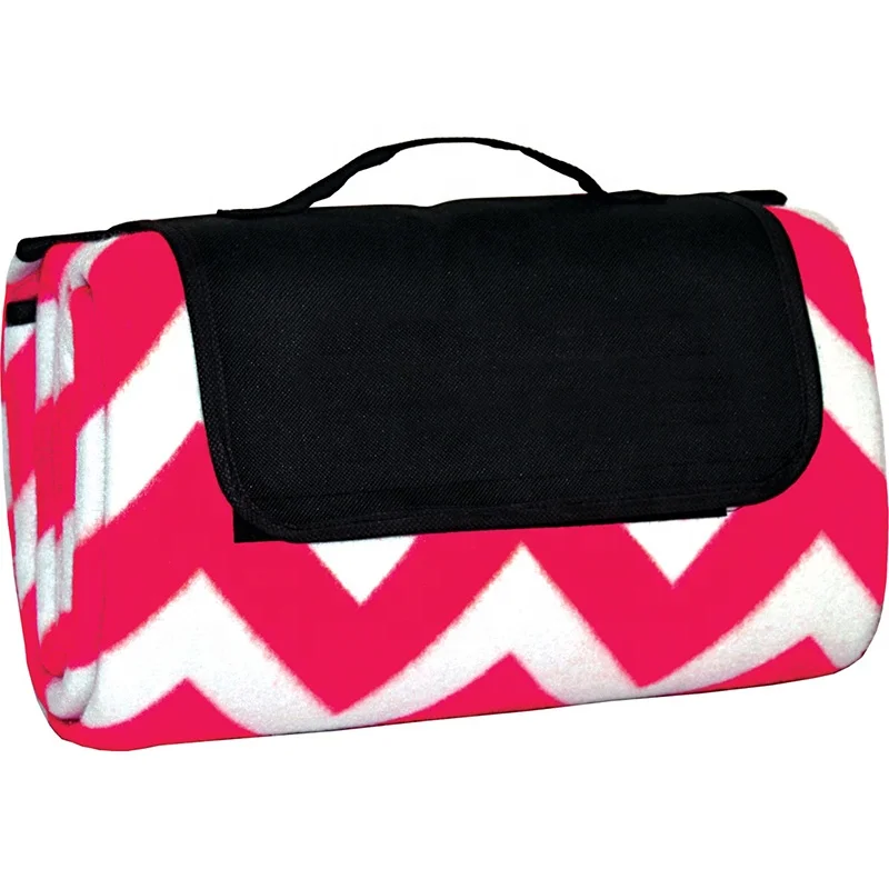Waterproo f polyester fleece picnic rug foldable picnic blanket beach mat