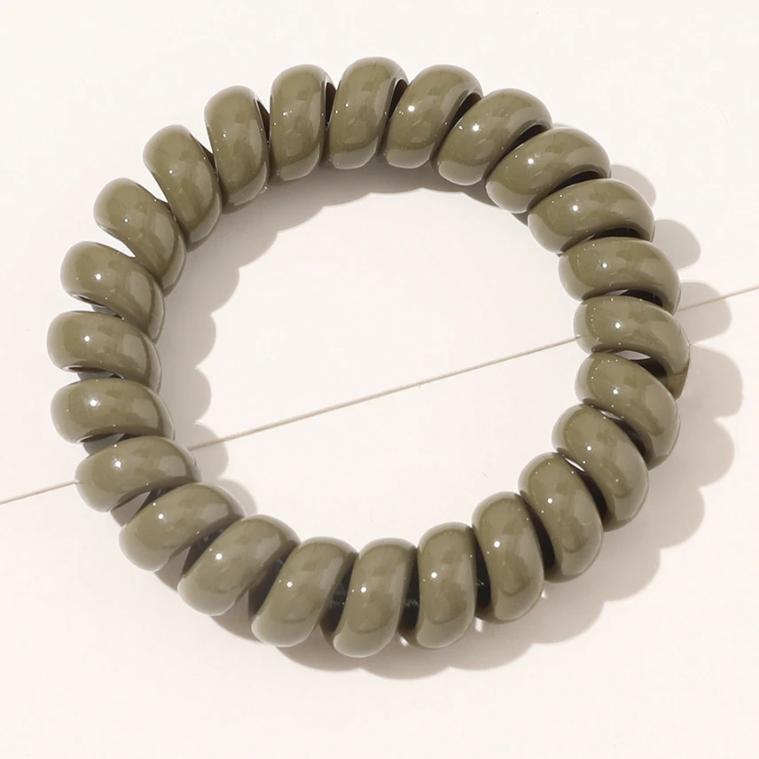 BELLEWORLD Wholesale Occident Ice cream color phone ring large telephone line hair ring hair coil elastic hair ties for women