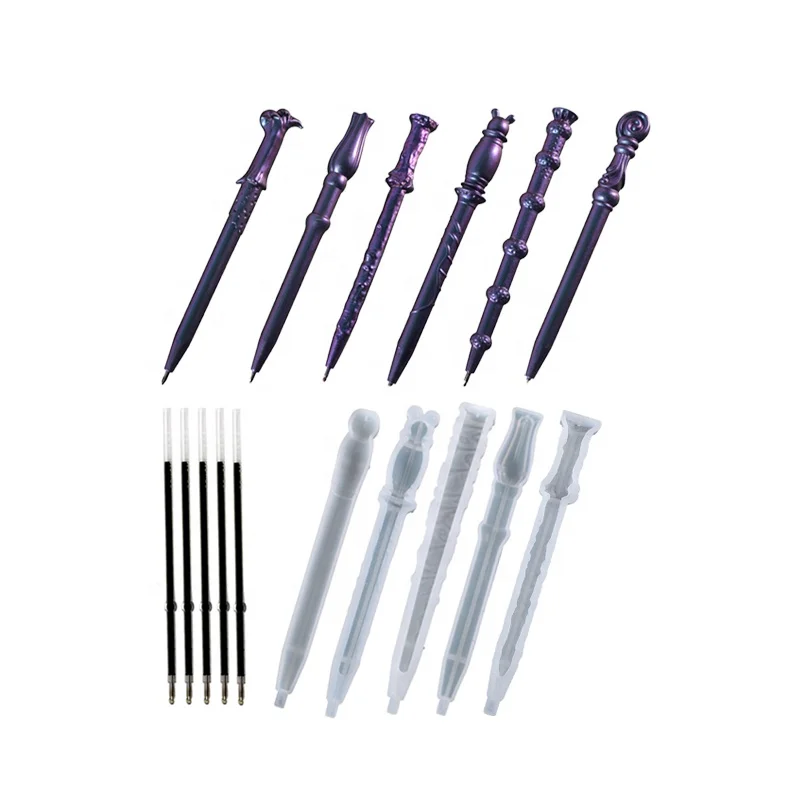 Epoxy Resin Pen Silicone Molds with Pen Refills,Ballpoint Pen  Resin Casting Molds for DIY Resin Crafts Making
