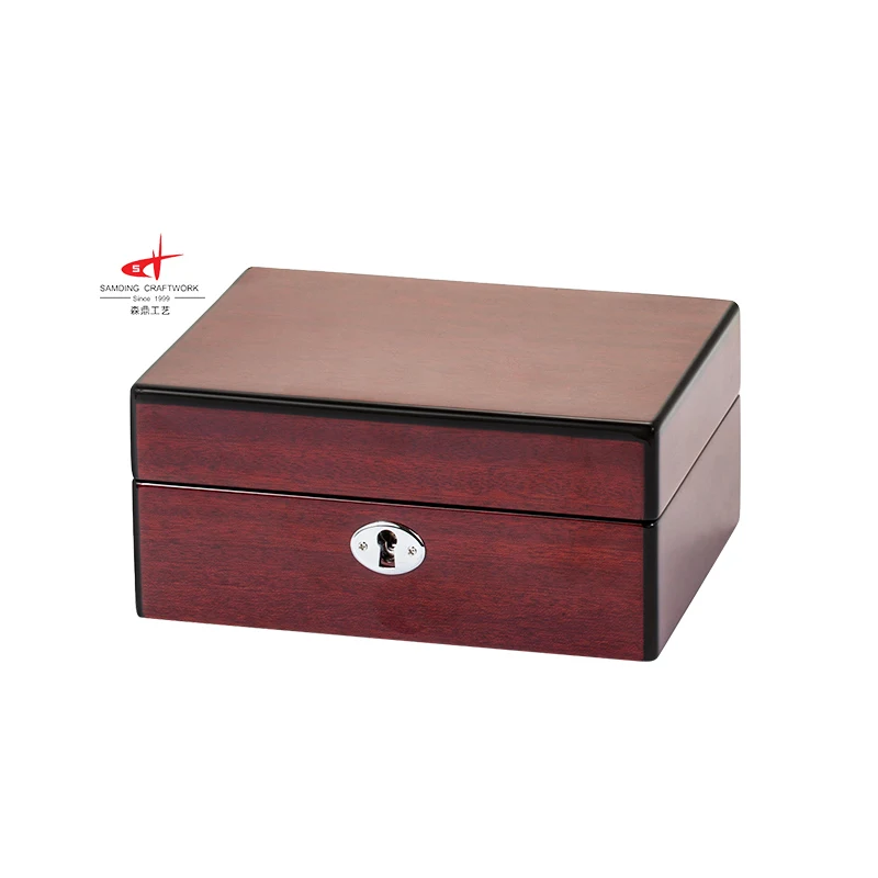 Wholesales Handmade Luxury Gift Jewellery Storage Boxes Organizer Piano Lacquer Packaging Wooden Jewelry Box