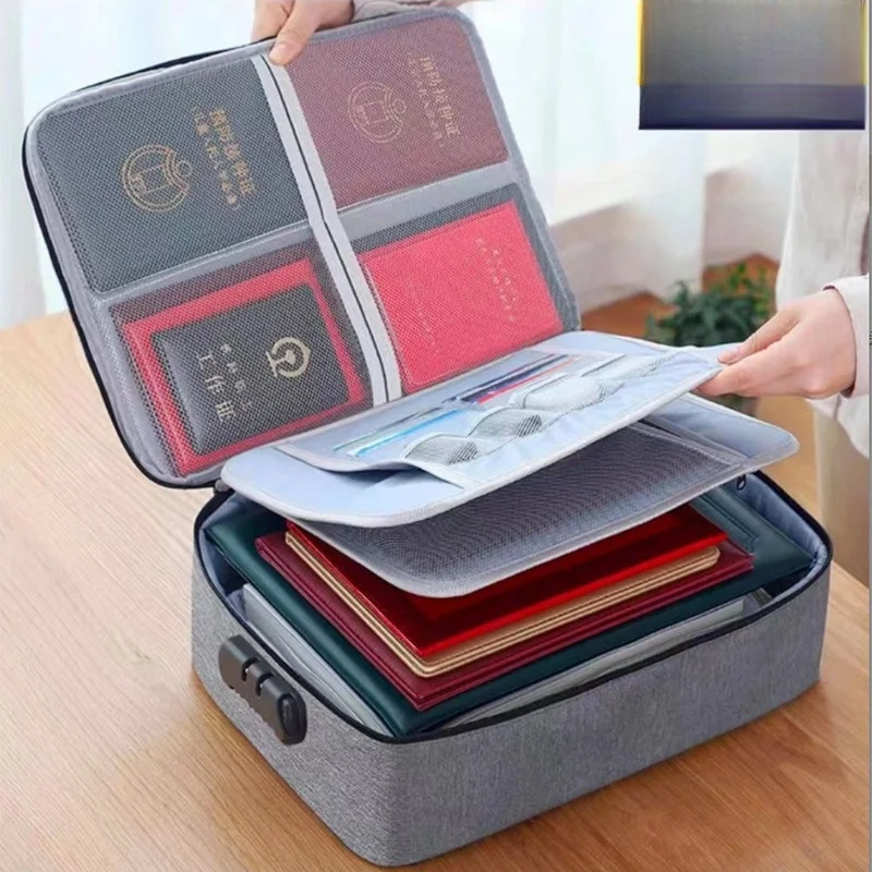 Custom Travel Passport Holder Zipper Mesh Document File Storage Bag Certificate Bag With Handle