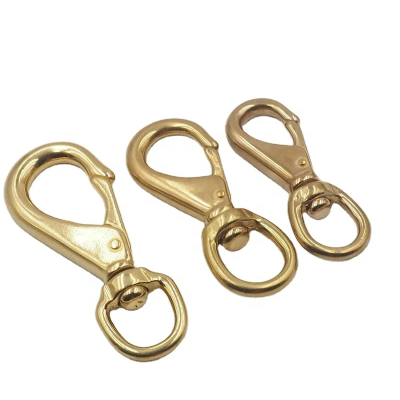 Heavy duty solid brass bull snap hook clip for large breed horse riding gear saddlery