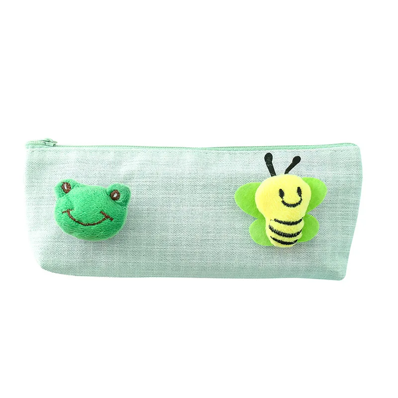Lovely Frog Charm Pencilbox Kawaii Bee Pig Car Cactus Pen Case Kids Cute Pencil Case Bag Gift