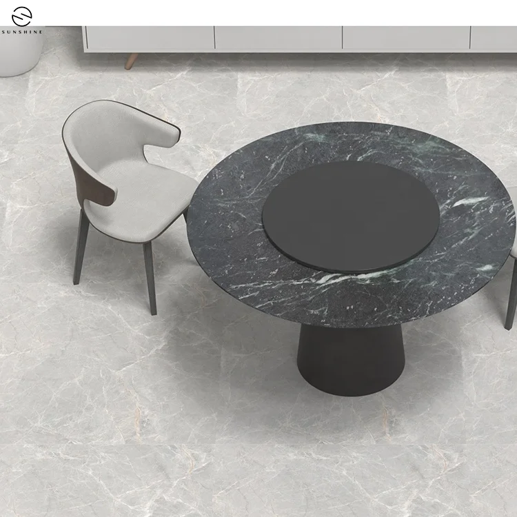 Italian Design Dining Table Dinning Room Kitchen Marble Furniture Round Luxury Dark Indian Green Lazy Susan Dinning Table Sets