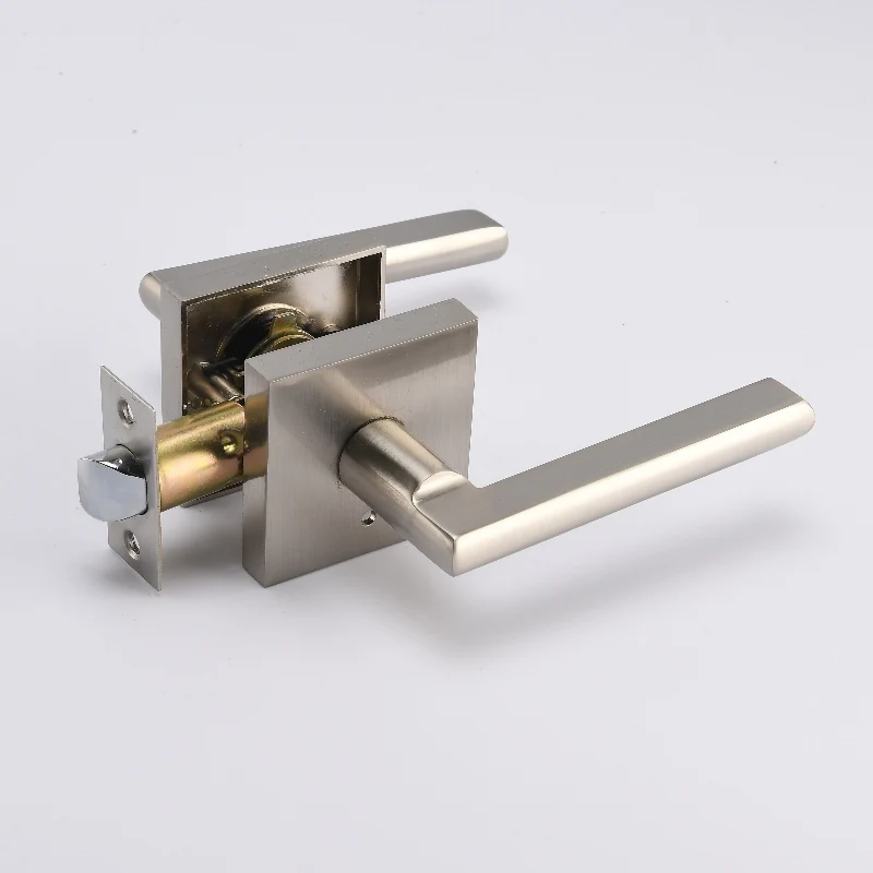 Interior Privacy Door Handle with Lock, Door Lever For Bathroom and Bedroom,  Keyless Push Button Lock Door Lever