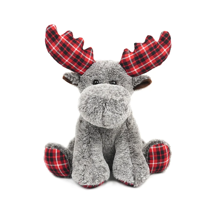 Christmas decorative moose plush stuffed toy for festival occasion gift