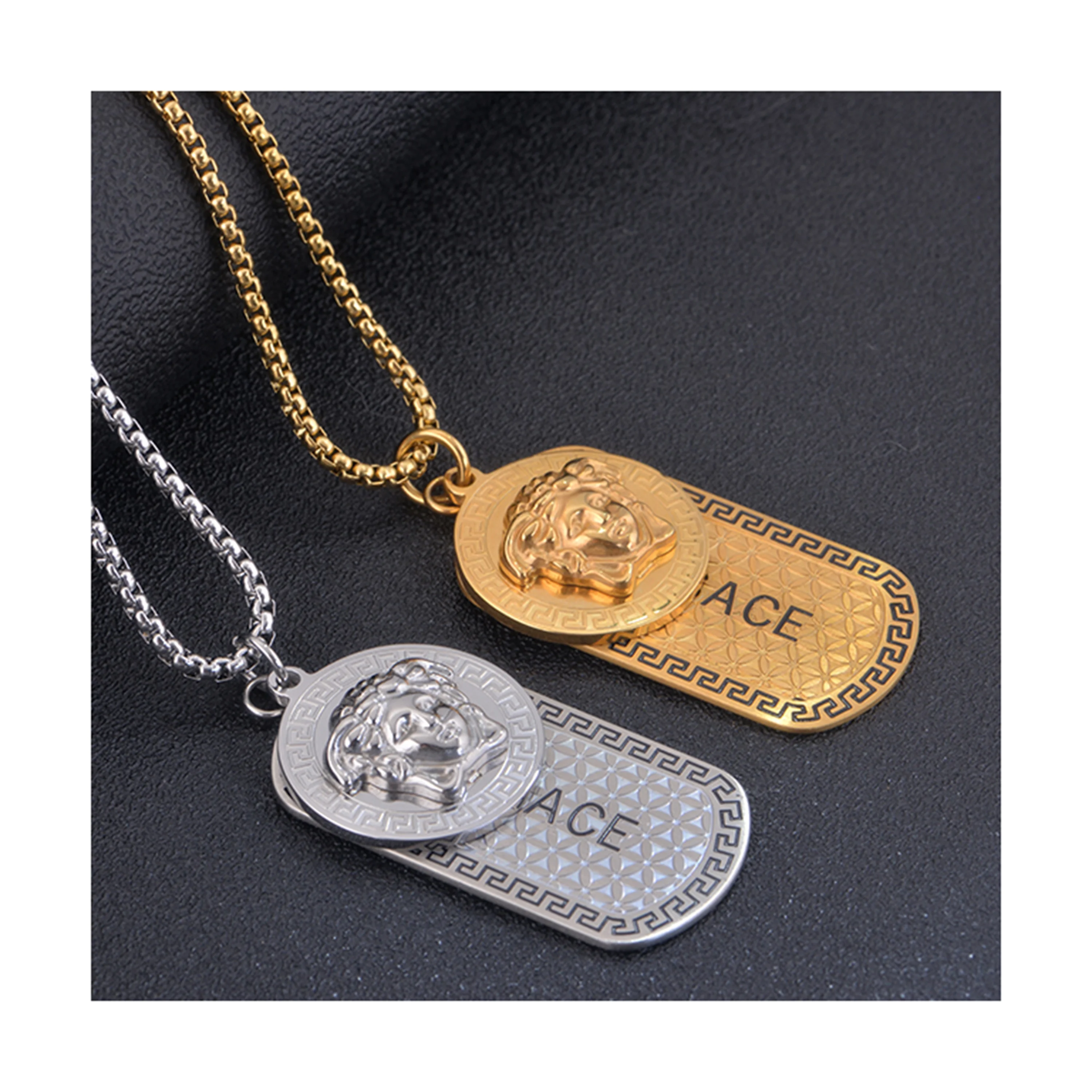 Men Pendant Necklace Chain Christian Jewelry Christmas Gifts Wholesale gold plating hip hop Gold Chain  Hip hop Pendant