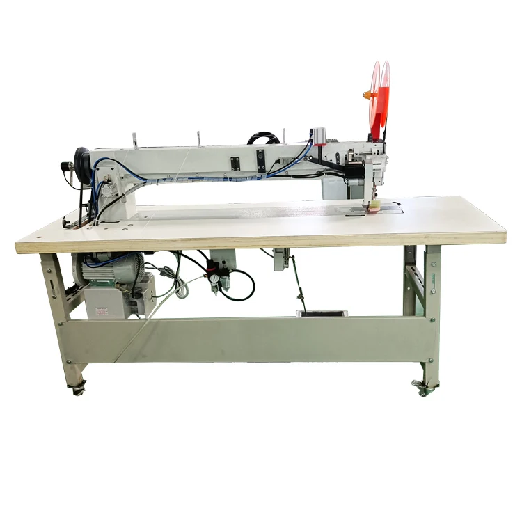 Product easy to sell double needle compound feed industrial long arm sewing machine for leather sofa