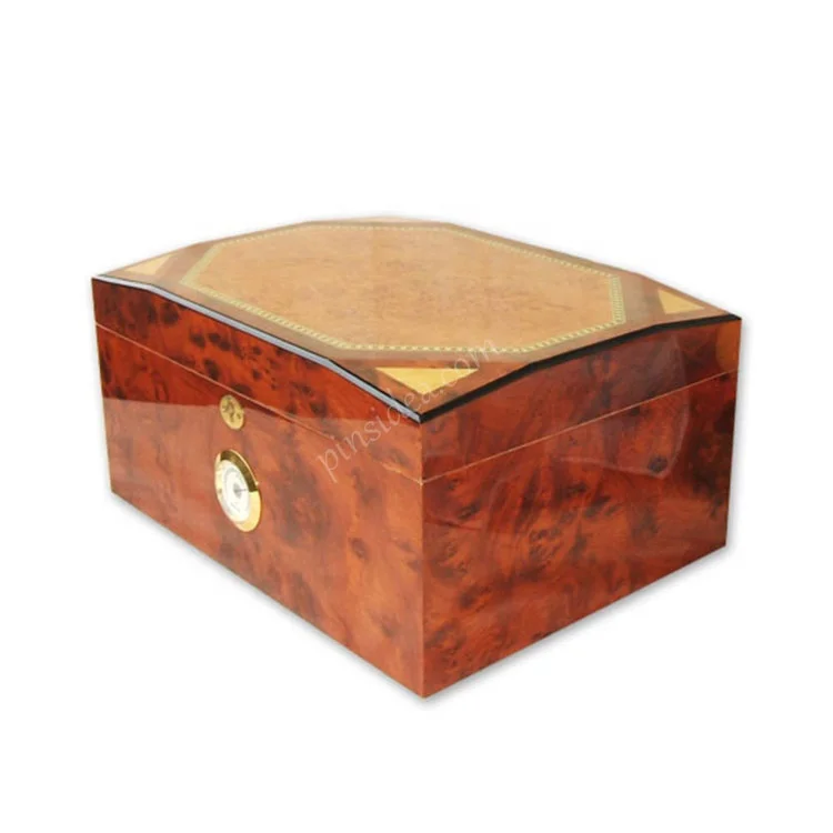Высококачественная роскошная мужская Подарочная наклейка на дерево с опухолью блестящая краска кедр большой емкости многослойная коробка для сигар хьюмидор