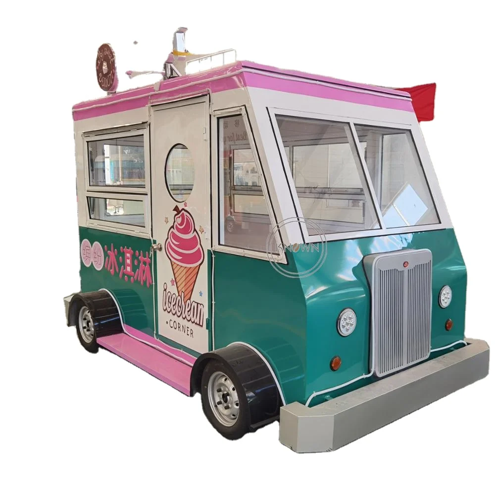 2024 Beautiful 3.7m Food Vending Cart Street Electric Mobile  Multifunctional  Ice Cream Food Truck for Sale