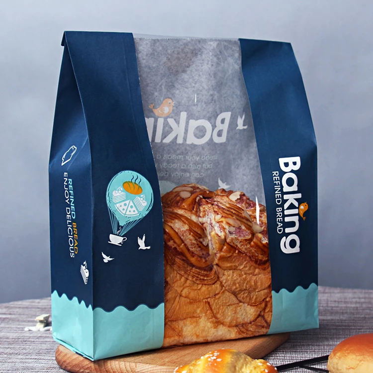 Wholesale Custom Bake shop Greaseproof kraft paper bread bag Factory direct supply baguette bag