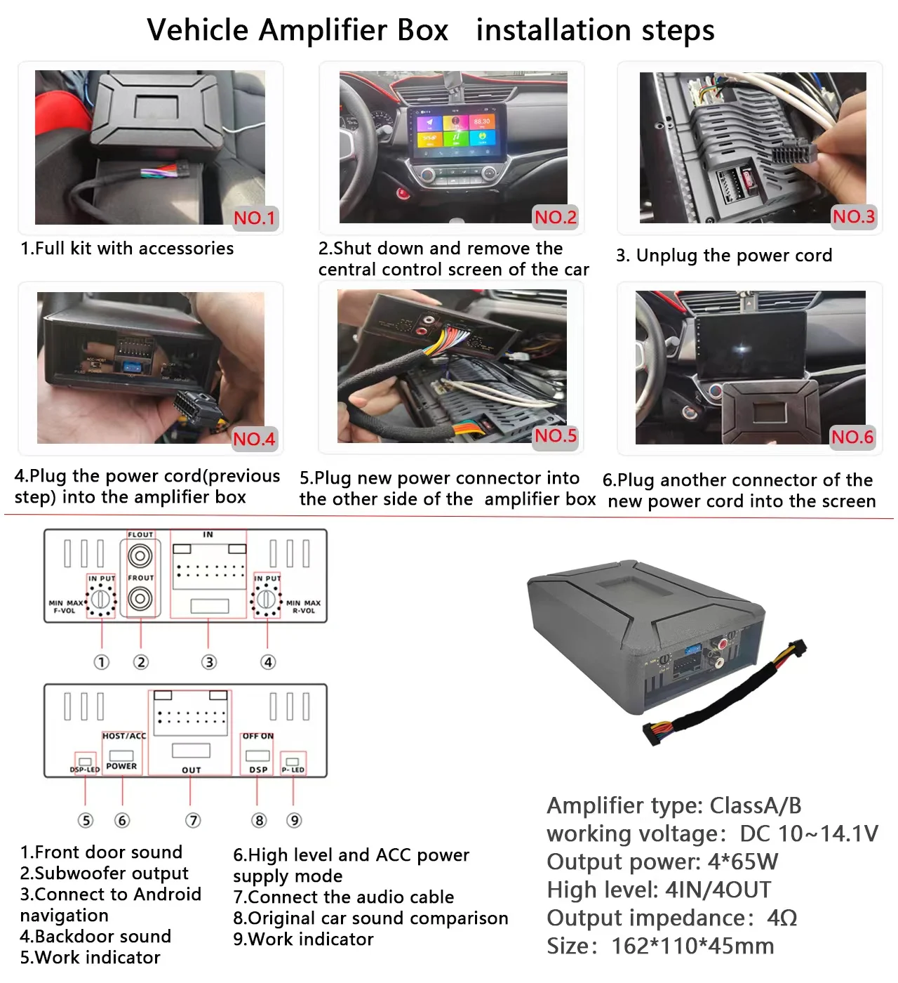 Wholesale Car Audio Modification Plug and Play Digital Signal Processor Dsp 4 Channel Input Amplifier