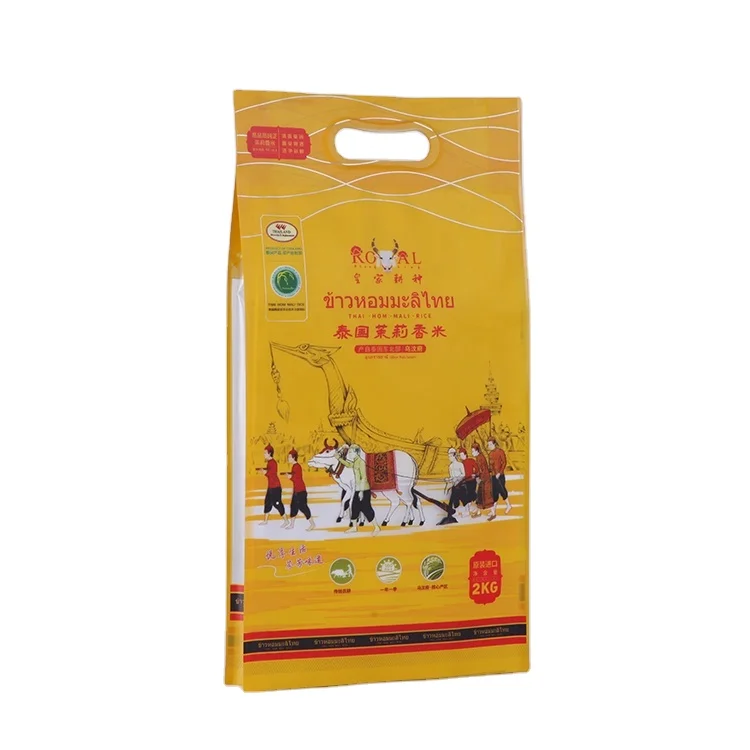 Factory wholesale 5KG rice plastic bag For packaging rice bag with handle