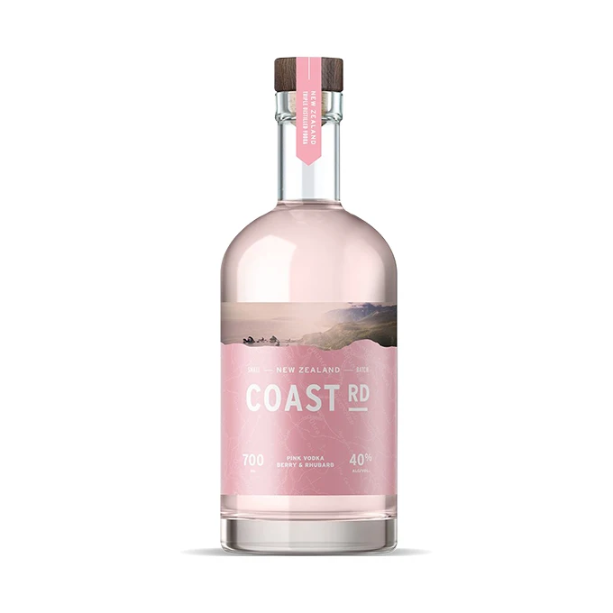 Coast Road Pink Vodka Original Classic Round Glass Bottle 700ml Flavoured Drinks Mix Alcoholic Sweet Wine