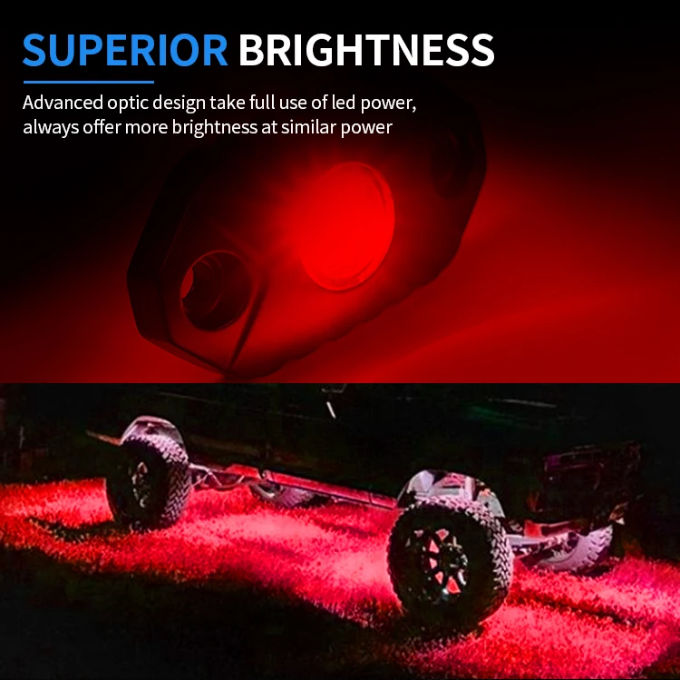 AURORA Patent New IP68 Waterproof led rock lights Marine Single Blue/Green/ Red/ White Color Mini Rock Light