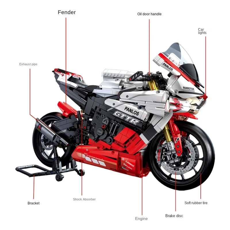 wholesale Panlos 672104 kids toys game other motorcycles 1:5 Light Board Motorcycle Yamaha R1 for blocks model Building Toys