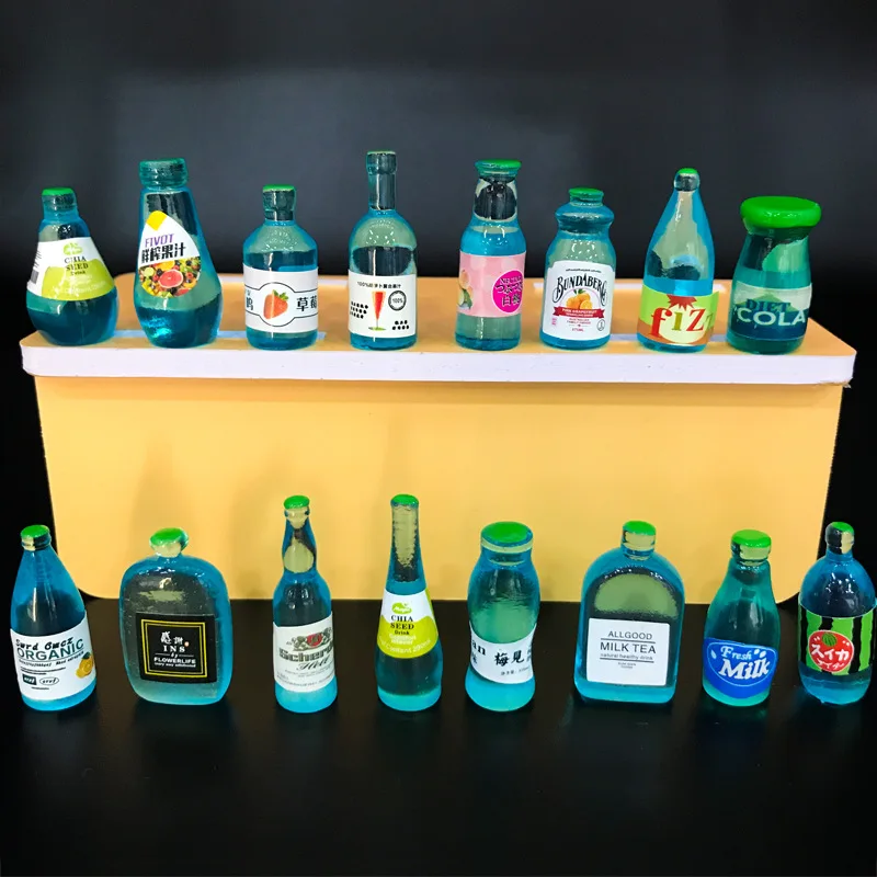 Tiktok Dropshipping Mini Wine  Bottle Food Drink Accessories Diy Creative Craft Dollhouse Miniature Resin Mini Wine Bottle