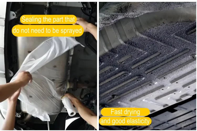 Best quality auto paint undercoating favorable heat insulation car underbody coating strong adhesion rubberized auto paint