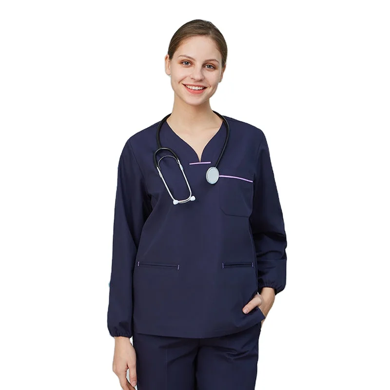 Wholesale Curve Neckline Dental Clinic Surgical  Nursing Short Sleeve Nurse Hospital Medical Scrubs Uniform Medic