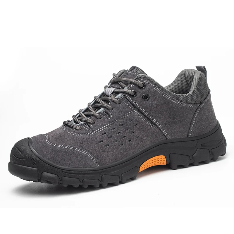 Lightweight Unisex Anti-Skid Safety Work Shoes with Steel Toe Breathable Summer/Winter/Spring Suede Upper Safety Shoes