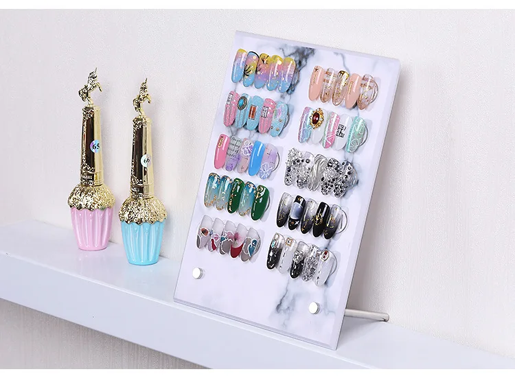 New nail art display board works display book marble three-dimensional magnet adsorption removable color card nail display board