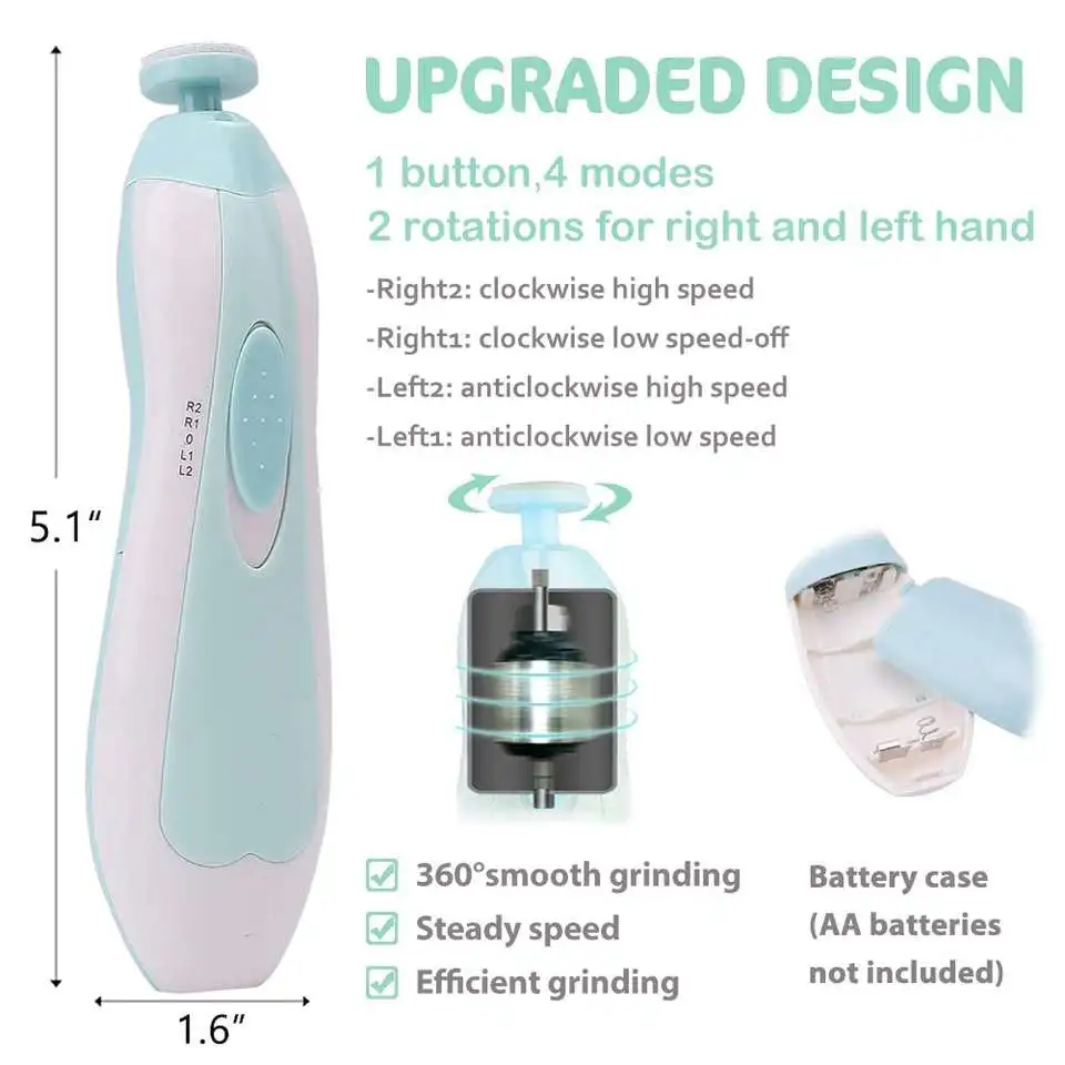 Multifunctional Electric Baby Nail Trimmer Baby Nail File Clippers Toes Fingernail Cutter Trimmer Manicure Tool Set Baby Care