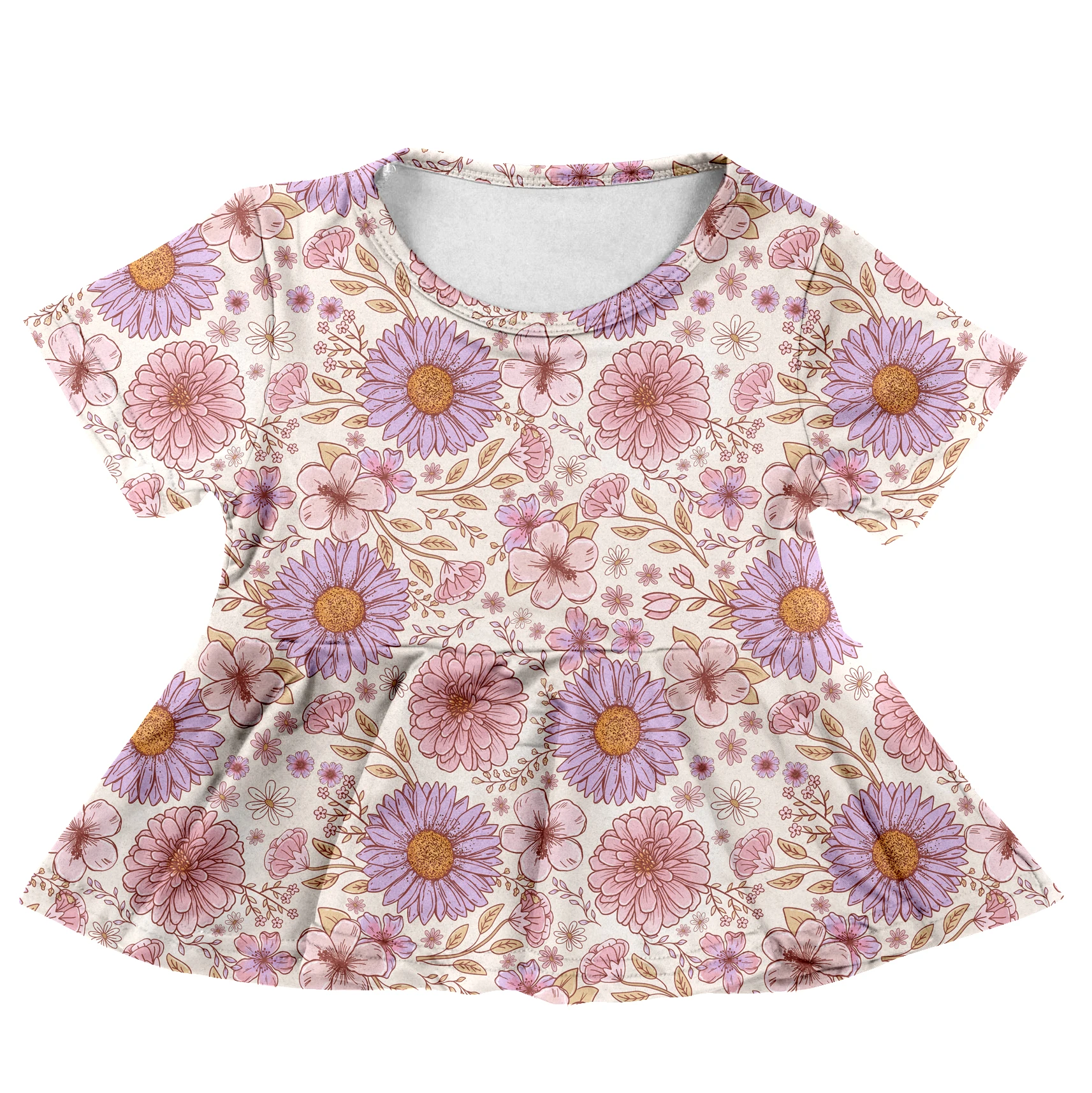 Autumn Cowgirl Print Baby Blouse Kids Infant One Shoulder Long Sleeve Shirts Western Crop Tops for Girl Children