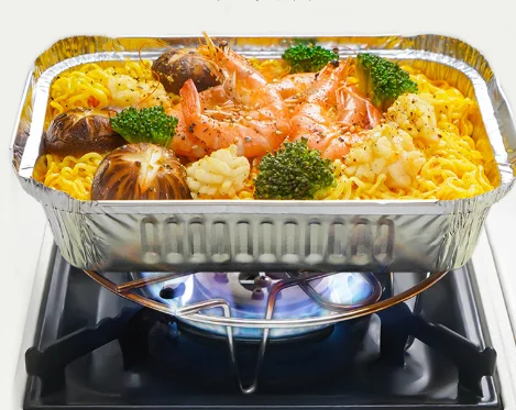 Custom aluminium foil container baking food grade tray metal pizza box cooking tool suitable for restaurant and kitchen party