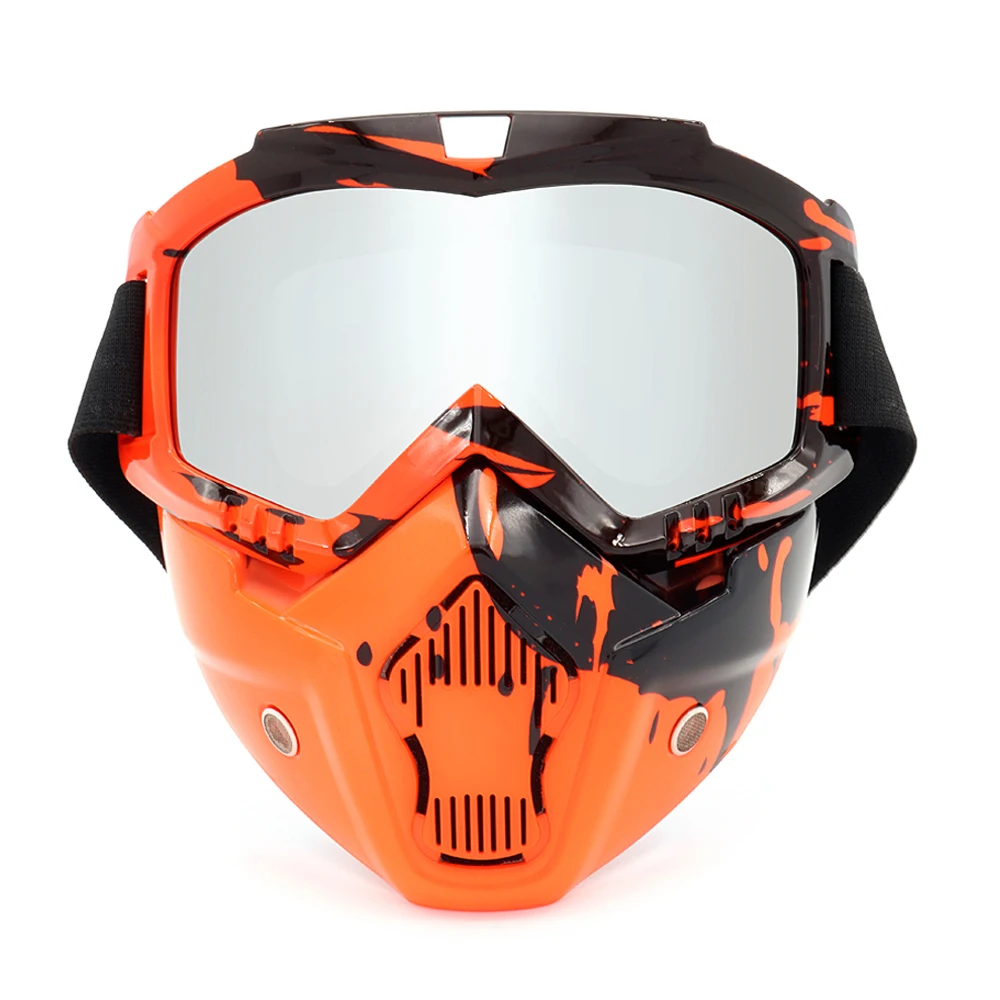TPU Frame Paintball Face Mask Goggles Motocross Glasses for Motorcycle Racing