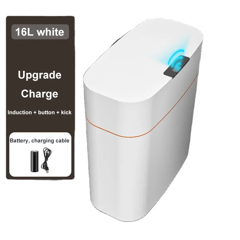 Hot Sale Intelligent Automatic Kitchen Portable Charging Rubbish Dust Plastic Garbage Trash Can Waste Bins