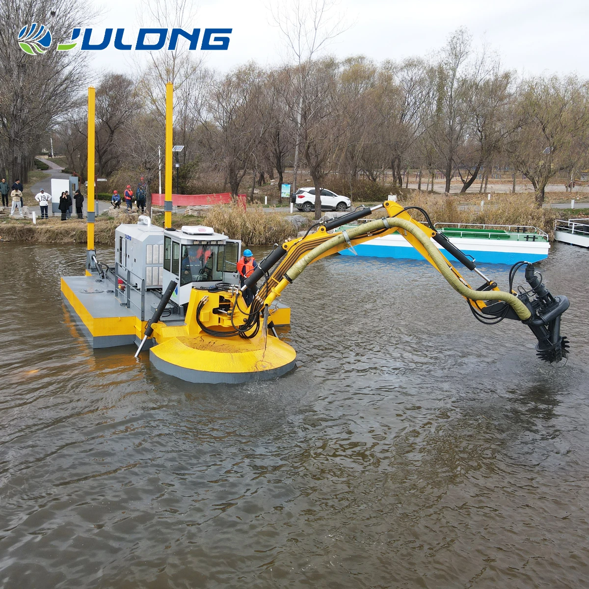 Cutter Suction Dredger Backhoe Amphibious Excavator Aquatic Weed Harvester and a Piling Machine