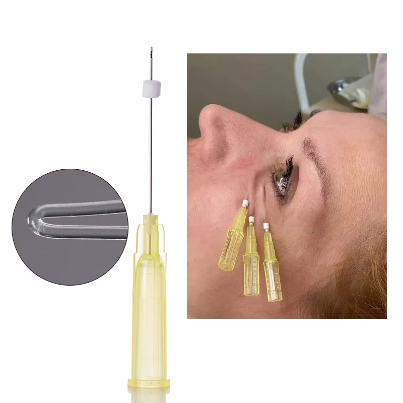 korea high quality 30G mono  W blunt cannula hilo pcl  eye thread lift  for eye bags