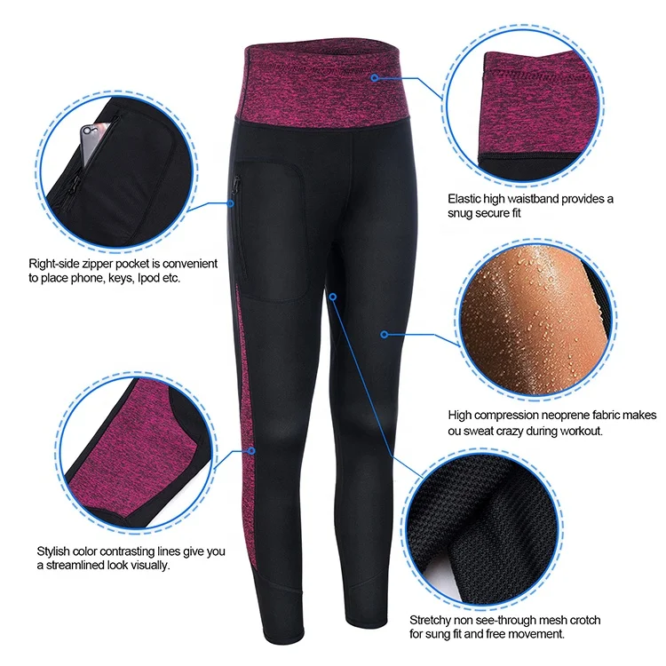 Neoprene Hot Sauna High Waist pants for women Fitness Workout Sport Running Loss Weight leggings