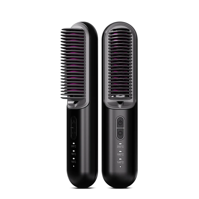 KSKIN New Product Portable Negative Ion Hot Comb 10Mins Auto-Off Mini Cordless Hair Straightener Brush